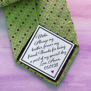 Brother of the Bride  / Tie Patch brother of the groom / Thank You Dad, brother of the bride gift / Gifts for brothers, Wedding Gifts, I Do