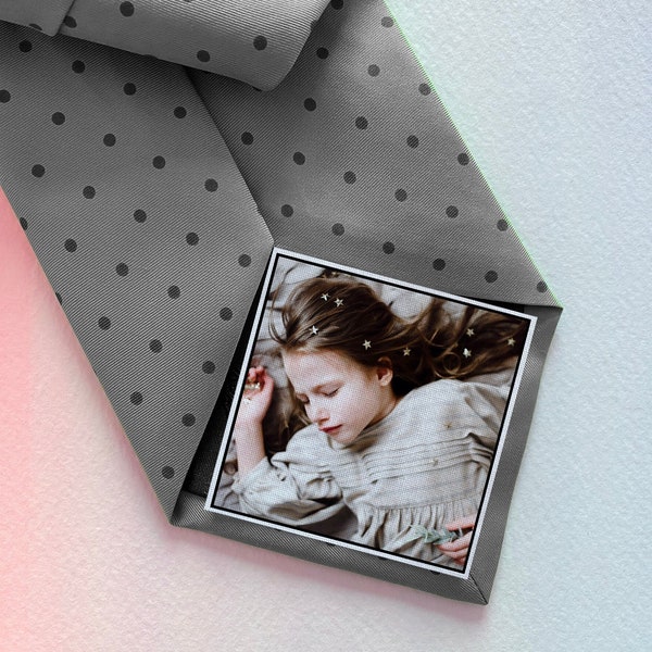 Papá Tie Label-SOLO IMAGEN, Regalos de papá para boda, Parche de foto personalizado para corbatas, regalo del padre de la novia, regalos de aniversario, bautismo