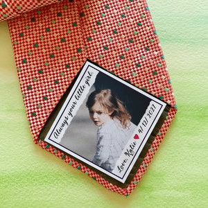 Dad Tie Label Suit Label, Picture Tie Patch Tie patch, Father of the Bride gift, Father of the Groom, Wedding gift for Dad, Anniversary Gift