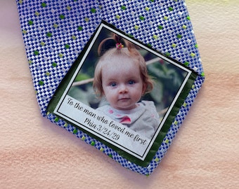 Dad Tie Label / Suit Label / Picture Tie Patch / Tie patch Father of the Bride  / Father of the Groom / Thank You Dad Label / Peel and Stick