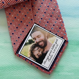 Dad Tie Label / Suit Label / Picture Tie Patch /  Tie patch Father of the Bride gift / Father of the Groom gift / Thank You Dad Label