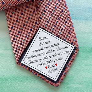 Dad Tie Patch / Tie Patch / Wedding Tie Patch / Step Dad Gift / Thank You Dad Label / tie patch for dad  / walking by my side