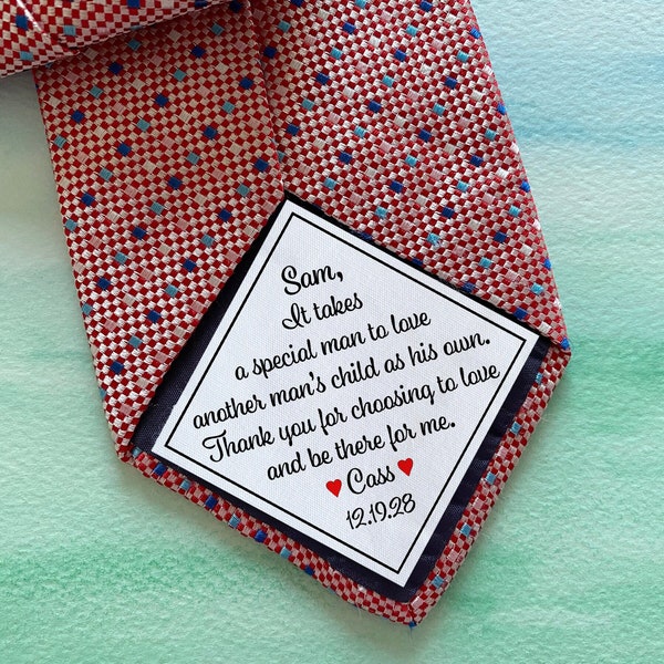 Dad Tie Patch / Tie Patch / Wedding Tie Patch / Step Dad Gift / Thank You Dad Label / tie patch for dad  / walking by my side