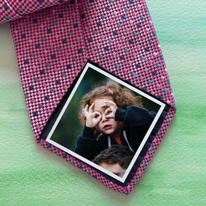 Dad Tie Label-ONLY PICTURE / Suit Label / Picture Tie Patch / Tie patch Father of the Bride gift  / Printed Photo / Thank You Dad Label