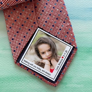Dad Tie Label, Suit Label, Picture Tie Patch, Tie patch Father of the Bride Gift, Father of the Groom gift, Thank You Dad Label, Dad gifts