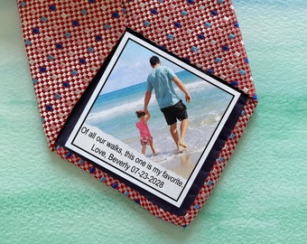 Dad Tie Label / Suit Label / Picture Tie Patch /  Father of the Bride Gift  / Father of the Groom gift / father of the bride