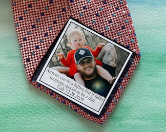 Stepdad wedding gift picture, Wedding tie, Custom Photo Tie Patch, Father of the Bride Gift, Stepdad gift, grampa, anniversary gift idea