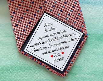 Dad Tie Patch Groom Tie Patch Wedding Photo Tie, Step Dad Gift, Thank You Dad Label, tie patch for dad, walking by my side, bride to be