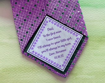 Dad Tie patch / Suit Label, Personalized Tie Patch / Father of the Groom, Thank You Dad Label, best man, stepdad, iron on tie patch