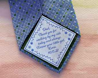 Groom Tie Label / Suit Label / Personalized Tie Patch /  Tie Patch /Father of the Groom / Thank You Dad Label / Custom Wedding Labels