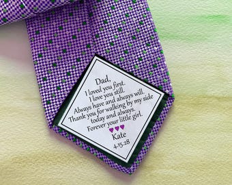 Dad Tie Patch, Photo Wedding Tie Patch, Father of the Groom, Father of the Bride Gift, walking by my side, always your little girl
