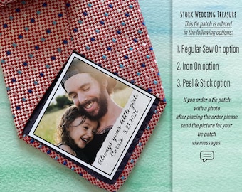 Dad Tie Label Suit Label, Picture Tie Patch, Photo Father of the Bride, Father of the Groom Wedding gift, Thank You Daddy, your little girl