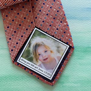 Custom Wedding Photo, Tie Patch, Father of the Bride gift, Father of the Groom, Anniversary, Christmas, Micro Wedding