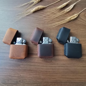 Custodia in pelle per accendino Zippo Custodia in pelle per accendino Zippo Accendini per sposo Regali per lui Custodia per accendino