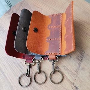 Mini bolsa para cartão SD personalizada para fotógrafos, feita à mão, em couro legítimo, porta-cartão SD, dobrável, seguro e durável