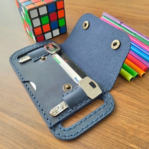 Handmade Leather Slim Card Wallet: Minimalist Unisex Design