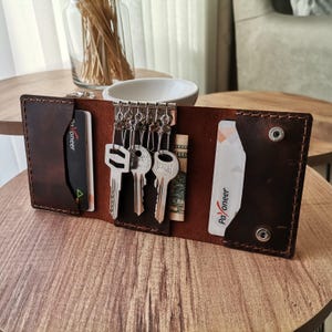 Keychain Wallet Card Holder Car Key Holder Personalized Credit Card Holder Multi Key Wallet for Easy to Carry Card And Keychain