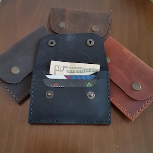 Leather Slim Belt Wallet Card Holder Small ID Card Case Father Gift Anniversary for Man