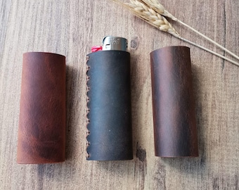 Lighter Case leather lighter holster bic lighter cover retro lighter pouch mini bic lighter cover unique bic lighter Sleeve Custom
