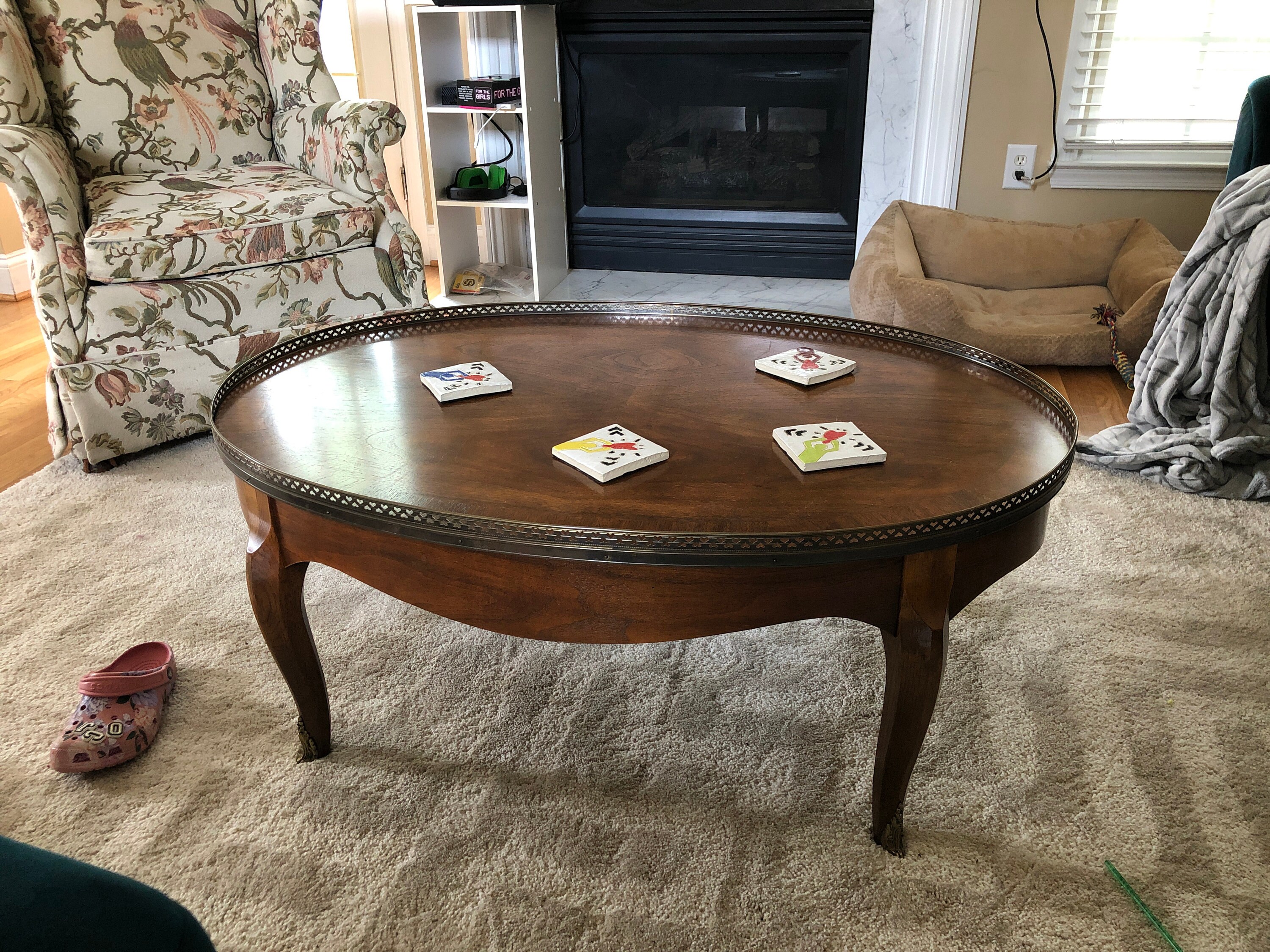 Baker Furniture Coffee Table Brass Filigree Etsy