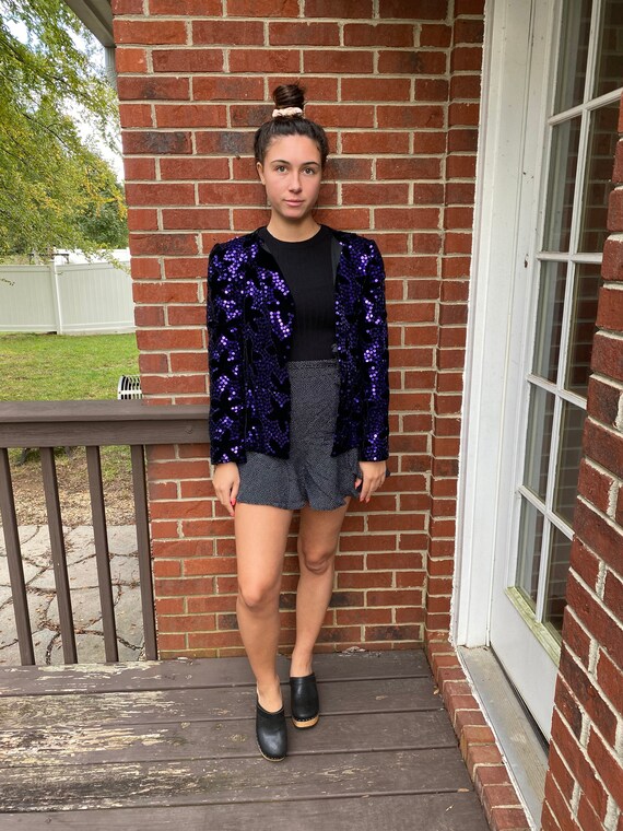 scaasi sequin cocktail jacket blazer