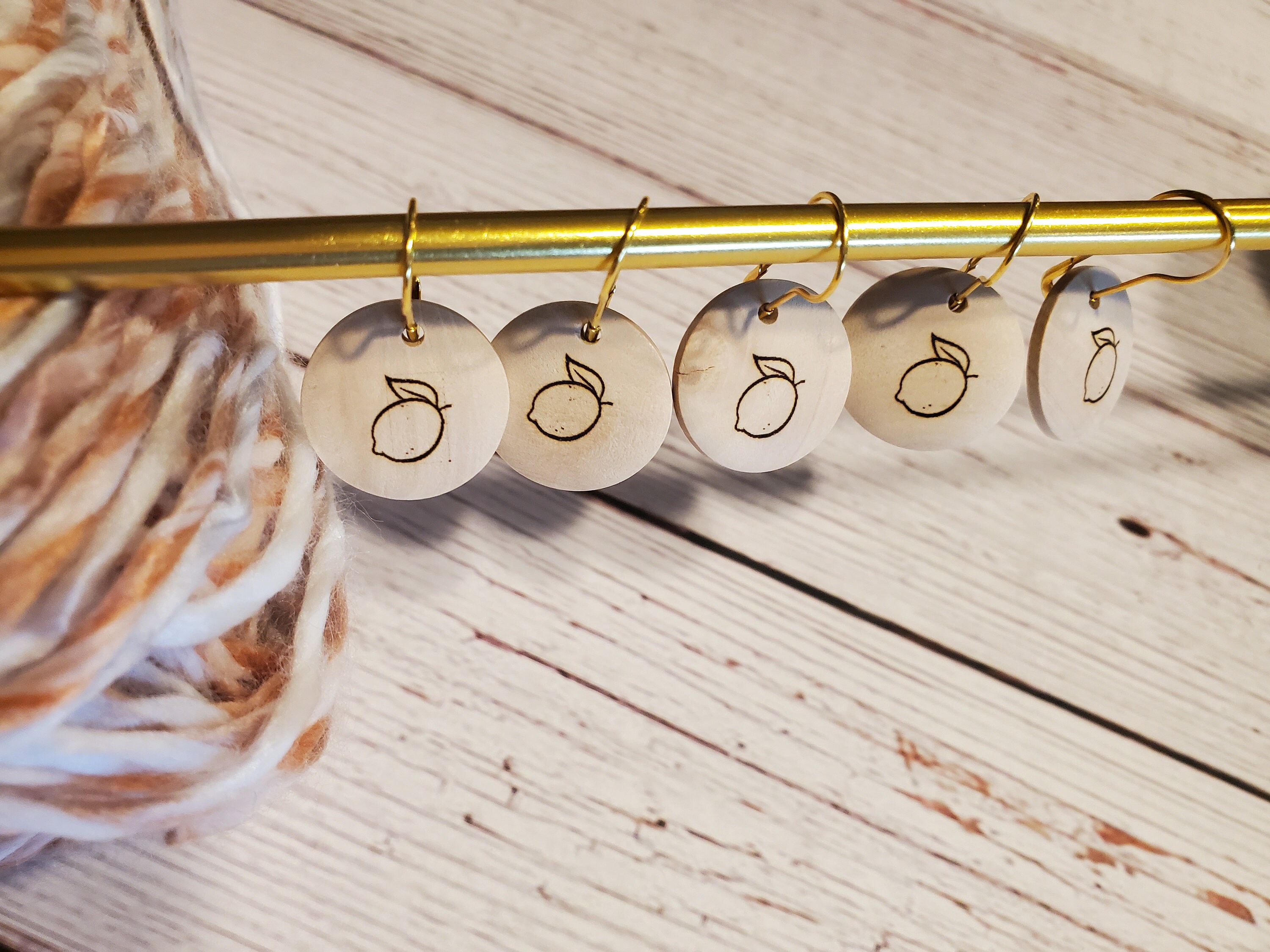 Removable Wood and Metal Stitch Markers Set of Five Etsy