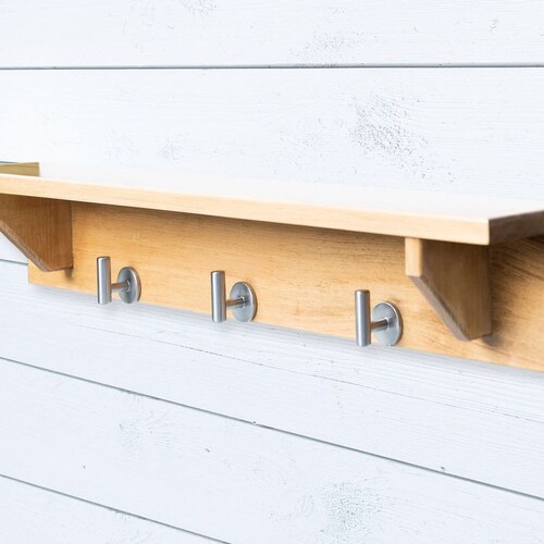 Modern Wall Mounted Coat Rack With Shelf Etsy