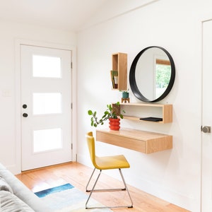 Modern Oak Floating Desk / Console Table / Entry Table - Etsy