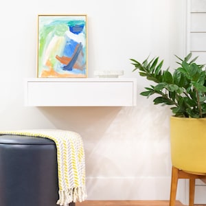 Modern white painted floating desk / console table / entry table