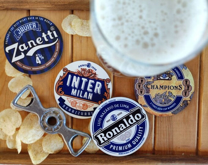 4x Inter Milan Beer Mat Coasters for football fans