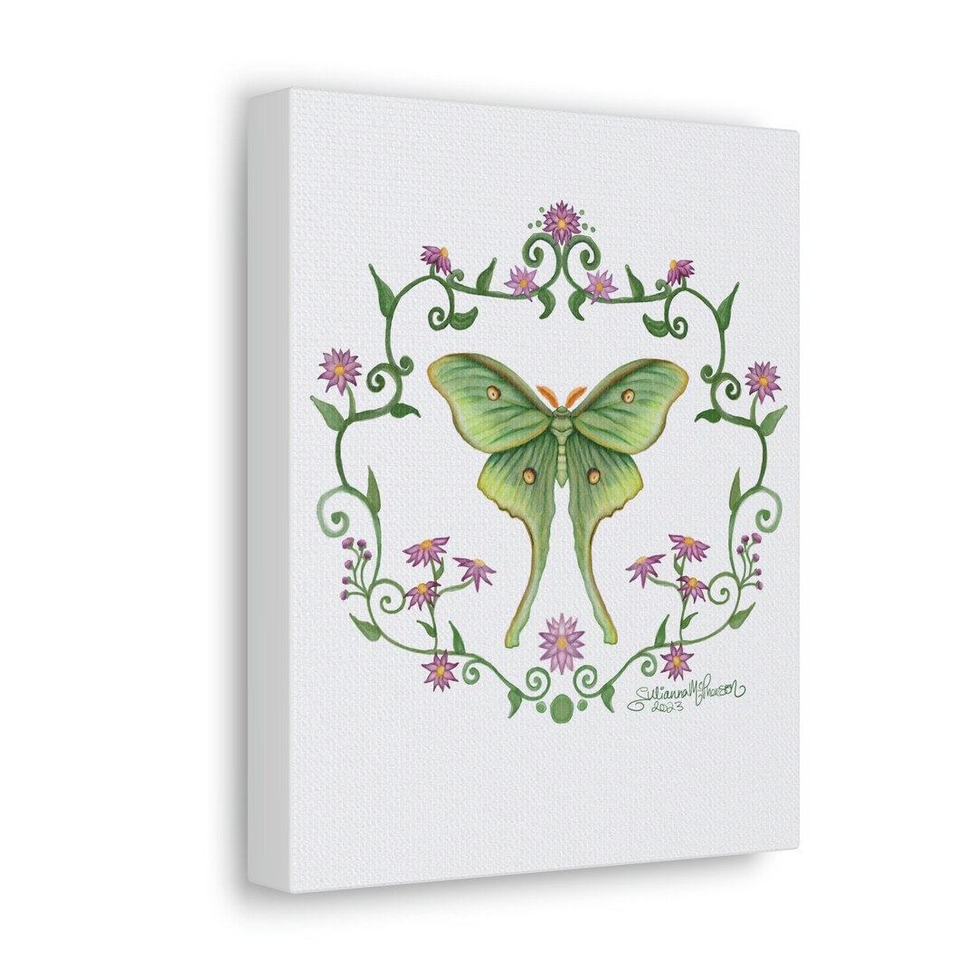 Luna Moth 8x10 Canvas Art Print - Canvas Gallery Wraps - Etsy