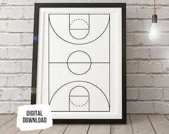 Basketball Birthday Party Backdrop | Instant Download Poster | Custom Birthday Party Sign | Basketball Court Poster | Cake Table Decor | PNG