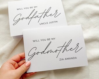 Personalized Will you be my Godmother/Godfather Card Set | Godparents Proposal Greeting Card | Christening Card | Baptism Proposal Cards