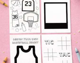 Personalized Basketball Birthday Party Activity Sheets (Digital Download)