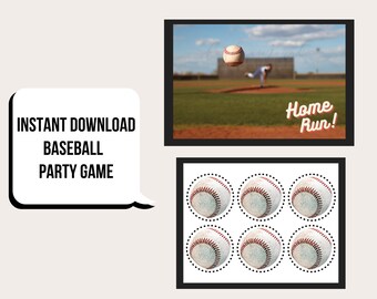 Kids Birthday Party Game | Instant Download Party Game | Printable Party Game | Baseball Party Game | Pin the Tail on the Donkey | Printable