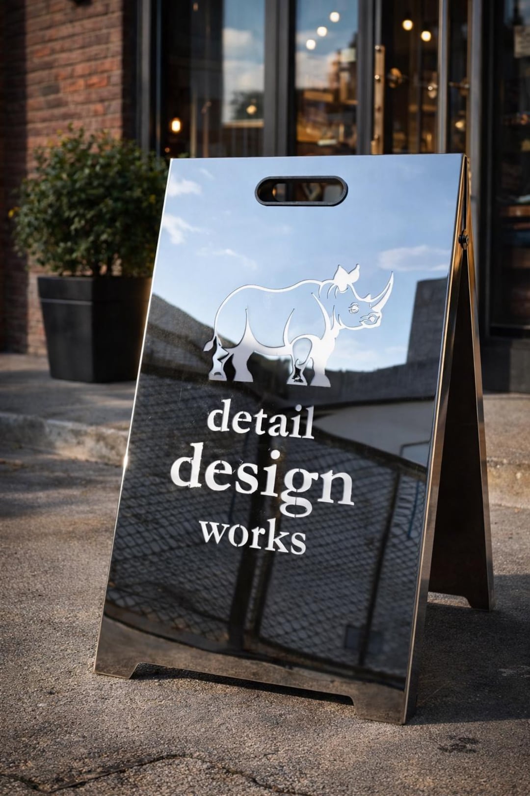 Custom A Frame Sidewalk Stainless Sign, Personalized Business Name ...