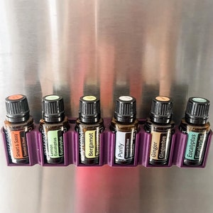 Essential OIL  Fridge or Wall Holder  (Magnetic or Screw attachment)  - 6 Oil model  (Standard 15ml Bottles)