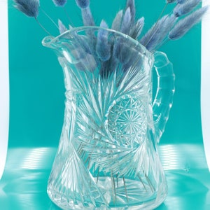 Czech Lace Cut Lead Crystal Pitcher