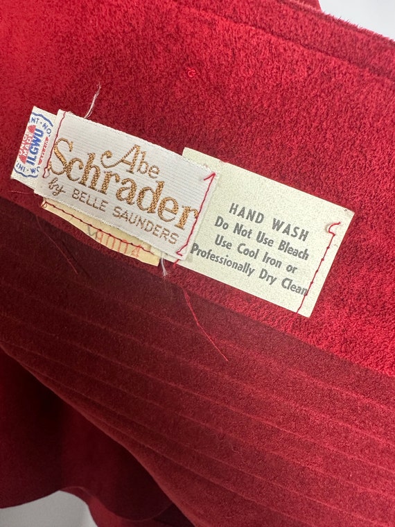 Red Abe Schrader Faux Suede Skirt Set