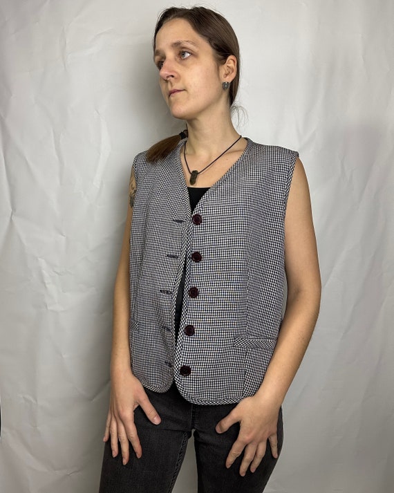 Alanni by Donnybrook Small Check Plaid Lined Vest