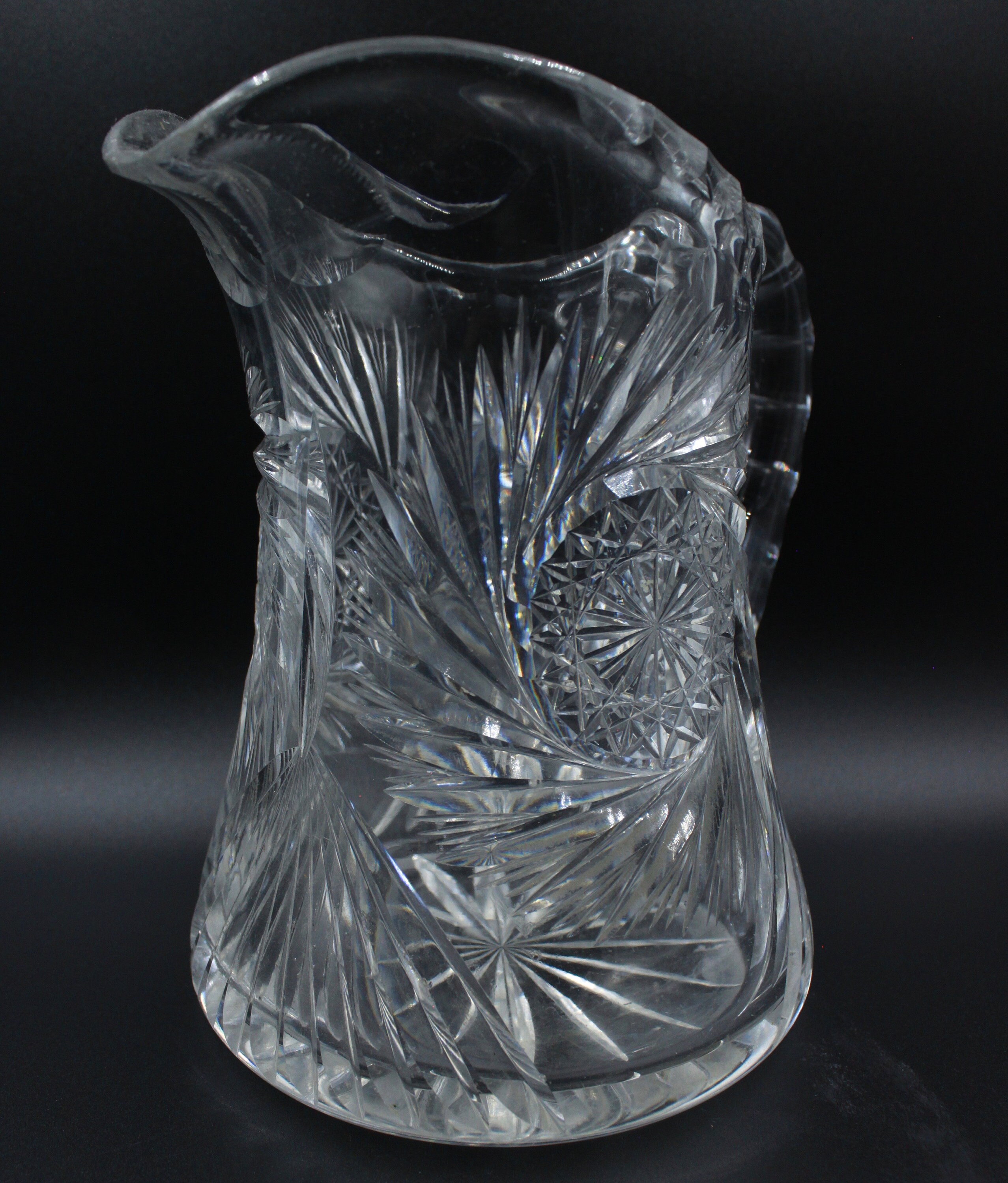 Czech Lace Cut Lead Crystal Pitcher Etsy UK