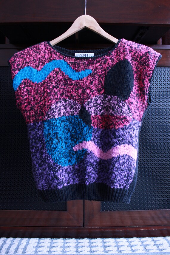 Vintage Seque Knit Sweater Vest - image 1