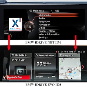 BMW NBT EVO iD4 to iD6 iDrive flash upgrade with CarPlay Full Screen