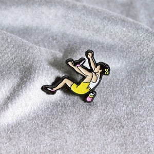 Female Rock Climber Enamel Pin – Unique Gift for Climbers – Rock Climbing Pin – Bouldering Pin