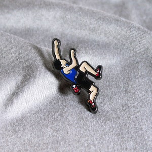 Male Rock Climber Enamel Pin – Unique Gift for Climbers – Rock Climbing Pin – Bouldering Pin