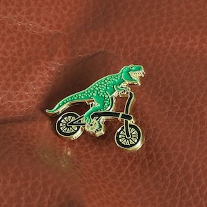 Cycle Rex Enamel Pin – Unique Gift for Cyclists – Bicycle Pin – Foldie Pin – Cycling Pin
