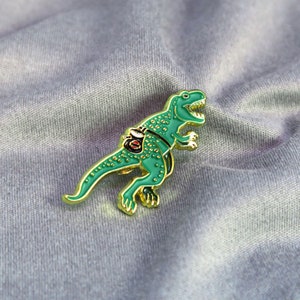 Pin esmaltado de Dyno Rex: Regalo de T-Rex para escalada en roca y búlder
