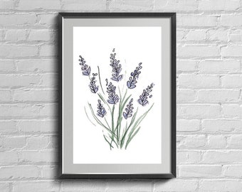 Lavender Watercolor Printable Digital Download