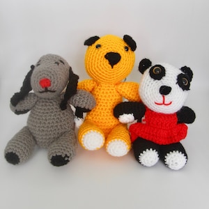 Sooty, Sweep, and Soo Handmade Crochet Soft Toys - Buy Individually or as a Whole Set - Perfect Baby Gift!