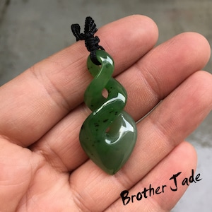 Russia Nephrite Jade - Natural Green Jade Pendant - Maori Inspired Pendant - Koru - Real Jade  - gift- 8.5g -N425
